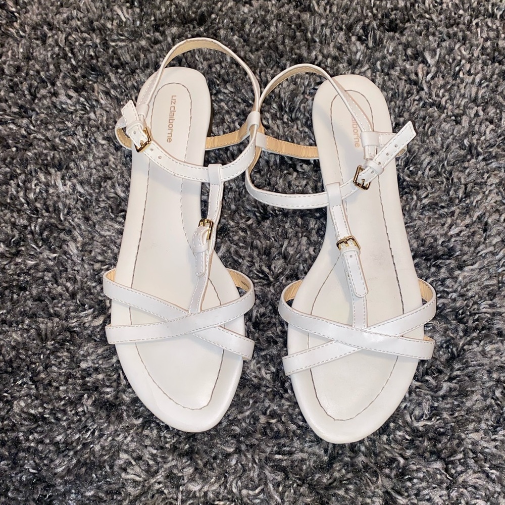 Liz Claiborne White Ankle Strap Sandal - Women's Size 10